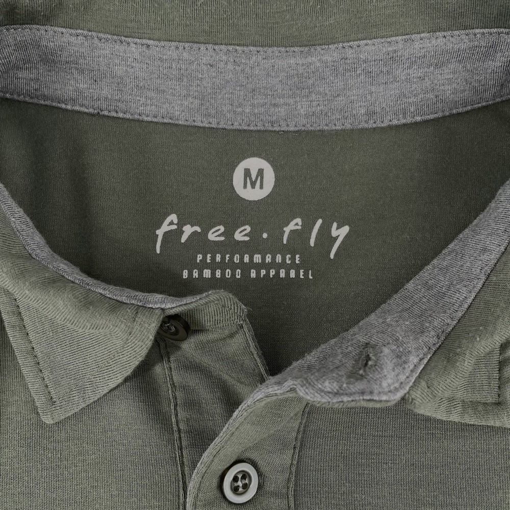 Free Fly Bamboo Polo Shirt Mens M Green Stretch Short Sleeve Performance Outdoor